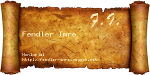 Fendler Imre névjegykártya